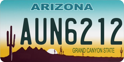 AZ license plate AUN6212