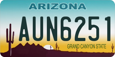 AZ license plate AUN6251