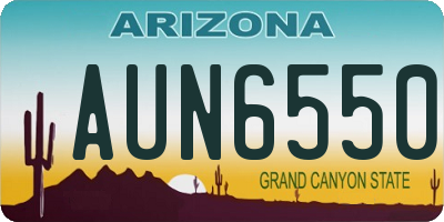 AZ license plate AUN6550