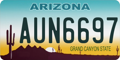 AZ license plate AUN6697