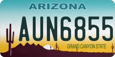 AZ license plate AUN6855