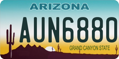 AZ license plate AUN6880