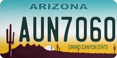 AZ license plate AUN7060