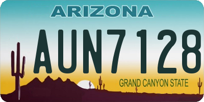 AZ license plate AUN7128