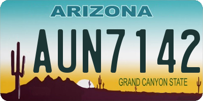 AZ license plate AUN7142