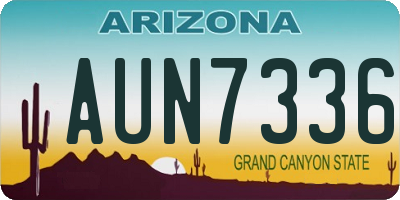 AZ license plate AUN7336