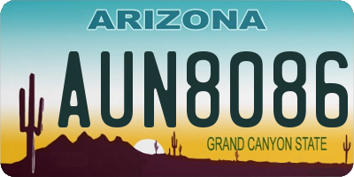 AZ license plate AUN8086