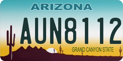 AZ license plate AUN8112