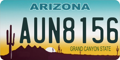 AZ license plate AUN8156