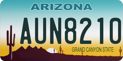 AZ license plate AUN8210