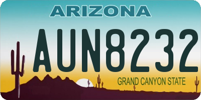 AZ license plate AUN8232