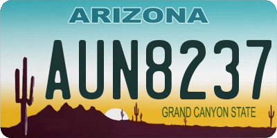 AZ license plate AUN8237