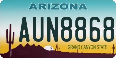 AZ license plate AUN8868