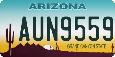 AZ license plate AUN9559