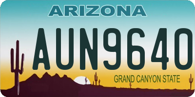 AZ license plate AUN9640