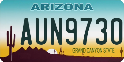 AZ license plate AUN9730