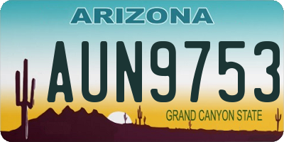 AZ license plate AUN9753