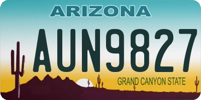 AZ license plate AUN9827