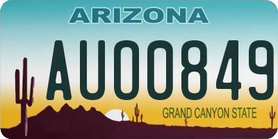 AZ license plate AUO0849
