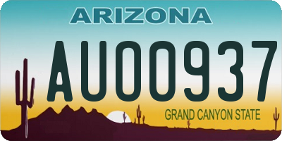 AZ license plate AUO0937