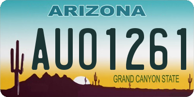 AZ license plate AUO1261