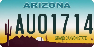 AZ license plate AUO1714
