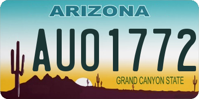 AZ license plate AUO1772