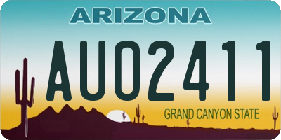AZ license plate AUO2411