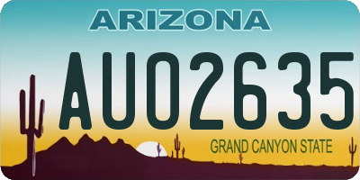 AZ license plate AUO2635
