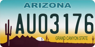 AZ license plate AUO3176