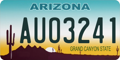 AZ license plate AUO3241