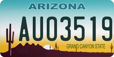 AZ license plate AUO3519