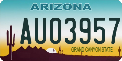 AZ license plate AUO3957