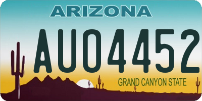 AZ license plate AUO4452