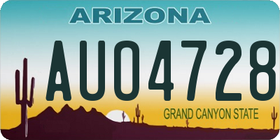 AZ license plate AUO4728