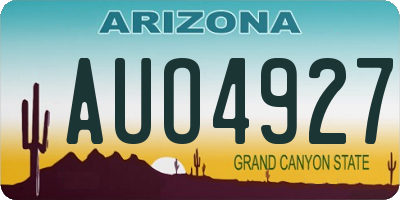 AZ license plate AUO4927