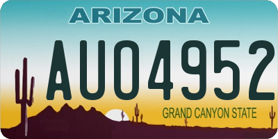 AZ license plate AUO4952