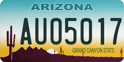 AZ license plate AUO5017