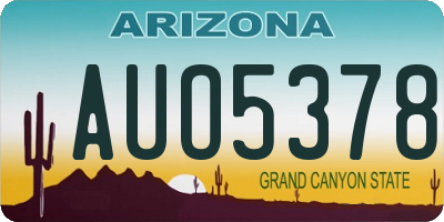 AZ license plate AUO5378
