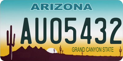 AZ license plate AUO5432