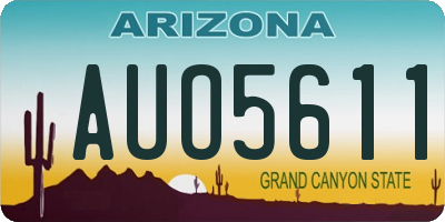 AZ license plate AUO5611
