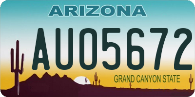 AZ license plate AUO5672
