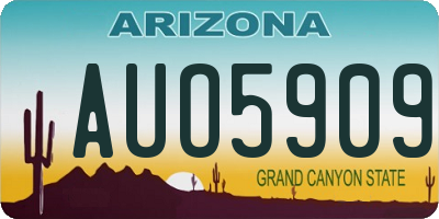 AZ license plate AUO5909