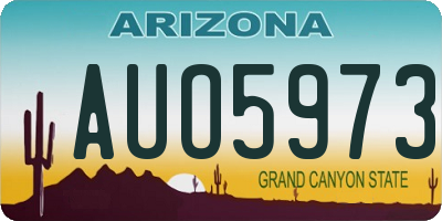 AZ license plate AUO5973