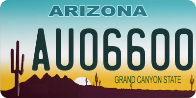 AZ license plate AUO6600