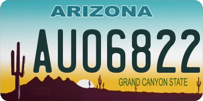 AZ license plate AUO6822