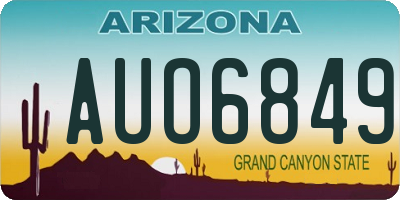 AZ license plate AUO6849