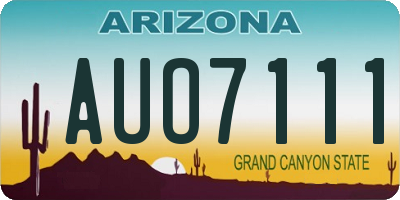 AZ license plate AUO7111