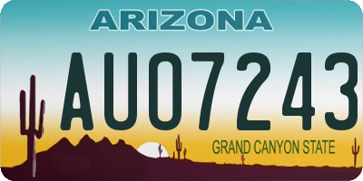 AZ license plate AUO7243