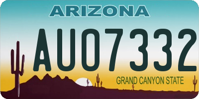 AZ license plate AUO7332